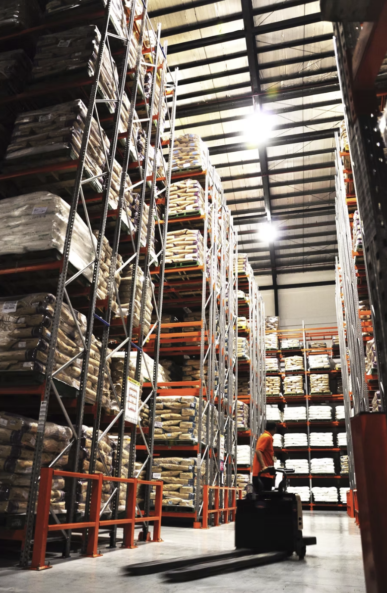 Double deep pallet racking