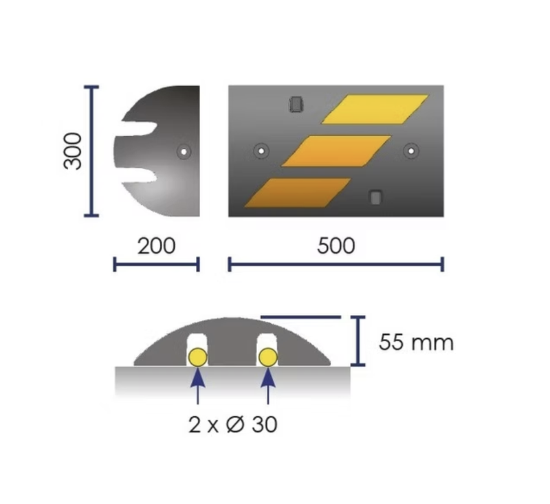 HIGH-VISIBILITY MODULAR SPEED BUMP