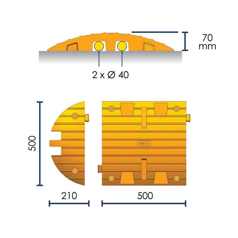 HEAVY-DUTY SPEED BUMP 50 T - 15 KM/H - view 3